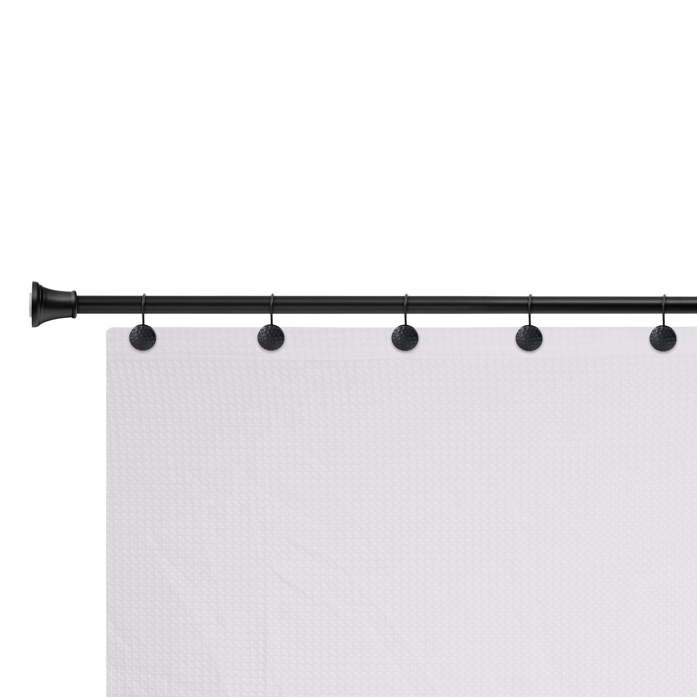 Utopia Alley Shower Rings Hooks, Shower Curtain Rings Hooks for Bathroom, Rust Resistant Shower Curtain Hooks Rings, Set of 12, Matte black