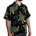thumbnail image 2 of Turtle Seamless Men's Hawaiian Short Sleeve Printed Button Down Poplin Casual Summer Beach Shirt, Unisex, 2 of 6