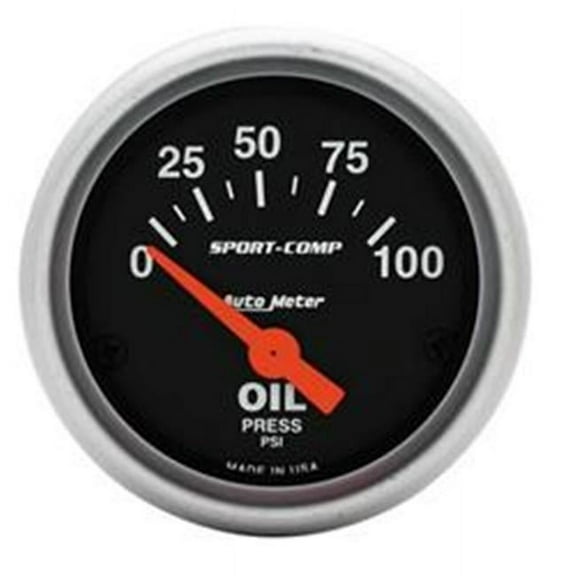 AUTO METER 3327 Sport-Comp Electric Oil Pressure Gauge 0-100 Psi