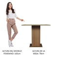 thumbnail image 4 of Mesa de Comedor Madesa Cuadrada Tablero de Vidrio 5363 Marrón Crema, 4 of 5