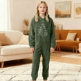 thumbnail image 5 of REDARER Kids Hooded Jumpsuit FullâZip Christmas Print Romper Soft Thermal Loungewear for Winter Holiday Cozy Playwear,1-2 Years, 5 of 6