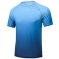 thumbnail image 2 of Satankud Mens Swim Shirts UPF 50+ Sun Protection Quick Dry SPF Rash Guard Outdoor Beach Fishing T Shirt Gradient Blue S, 2 of 6