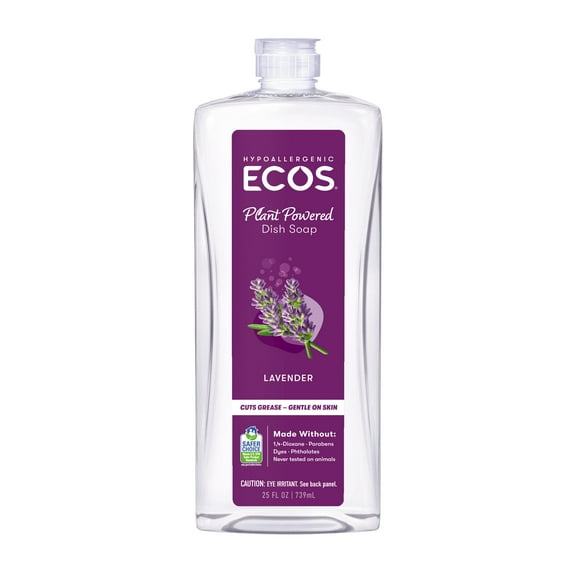 ECOS Hypoallergenic Liquid Dish Soap, Lavender 25oz