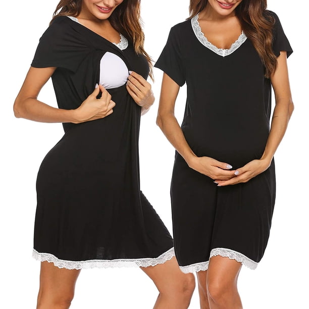 Camisón 3 en 1 para parto/parto/enfermería suave vestido de hospital de maternidad Xemadio LRWJ113-10