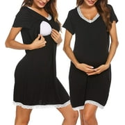 3 In 1 Delivery/Labor/Nursing Nightgown Soft Maternity Hospital Dress
