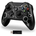 thumbnail image 1 of Wireless Controller for Xbox One, Xbox Controller with 2.4 GHz Wireless Adapter, Xbox One X/Xbox One S/PS3 and PC (Black), 1 of 5