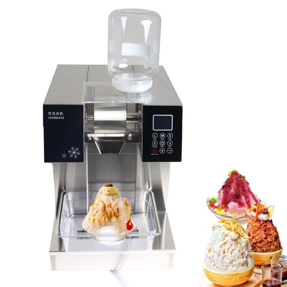 Commercial Snowflake Ice Machine Water-Cooled Stainless Steel Ice Shaver Machine Automatic Cleaning