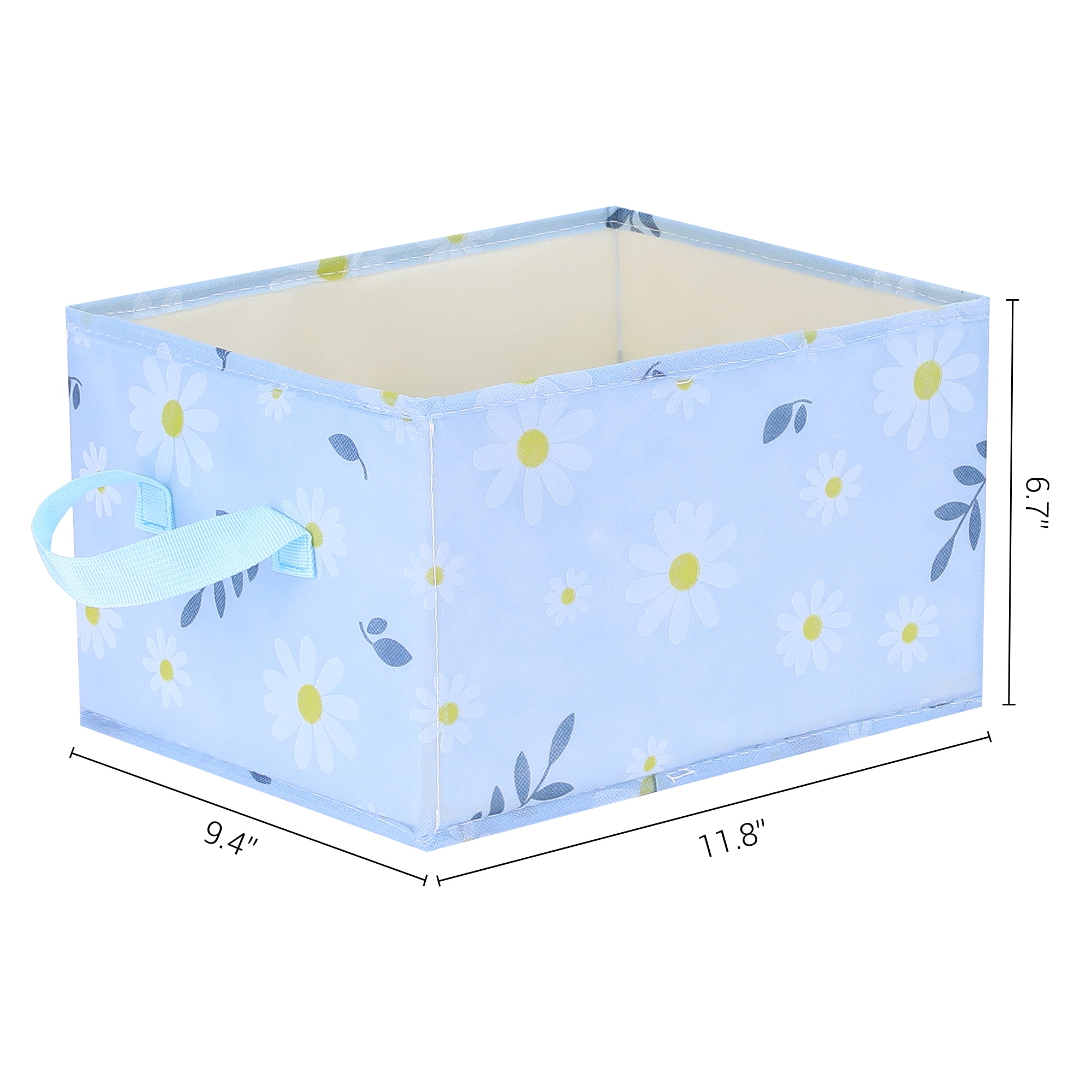 Unique Bargains Fabric Storage Cube Storage Bin Storage Basket Blue 12*9.5*6.7in