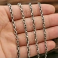 thumbnail image 3 of K-KED Pure S925 Sterling Silver Chain Men Women Retro O Link Necklace 18''-28''-3mm,27.5inch, 3 of 8