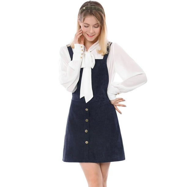 Dia de san patricio vestido tipo peto tipo peto evase con tirantes de pana para mujer azul xl allegra k falda