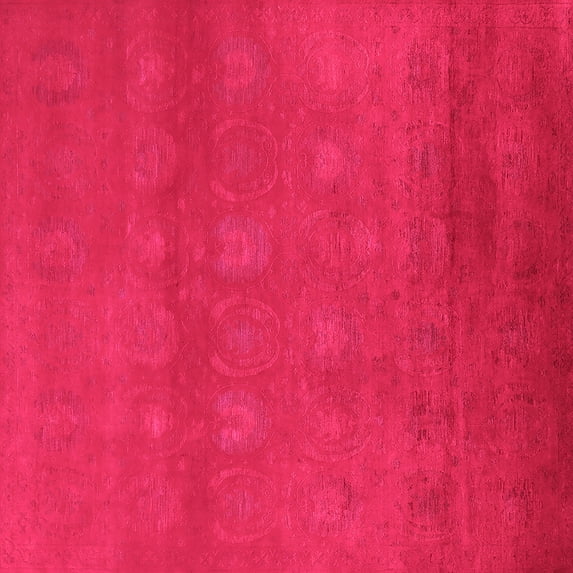 Ahgly Company Indoor Square Oriental Pink Industrial Area Rugs, 5' Square