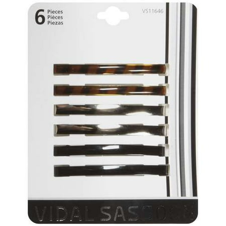Vidal Sassoon: Brown/Silver/Black Model #Vs11464 Barrettes, 6 ct