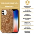 thumbnail image 7 of Case Yard Wooden Case Outside Soft TPU Silicone, Slim Fit Shockproof Wood Protective Phone Cover for Girls Boys Men and Women, Supports Wireless Charging Tao Mandala Design case for iPhone-11, 7 of 7