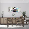 thumbnail image 3 of Erosebridal Headphones Bathroom Wall Art 12" x 16" 3 Piece Game Canvas Wall Art for Living Room Gaming Gifts Office Wall Decorations Artwork Posters Gaming Headphones Grunge Art Wall Painting, 3 of 5