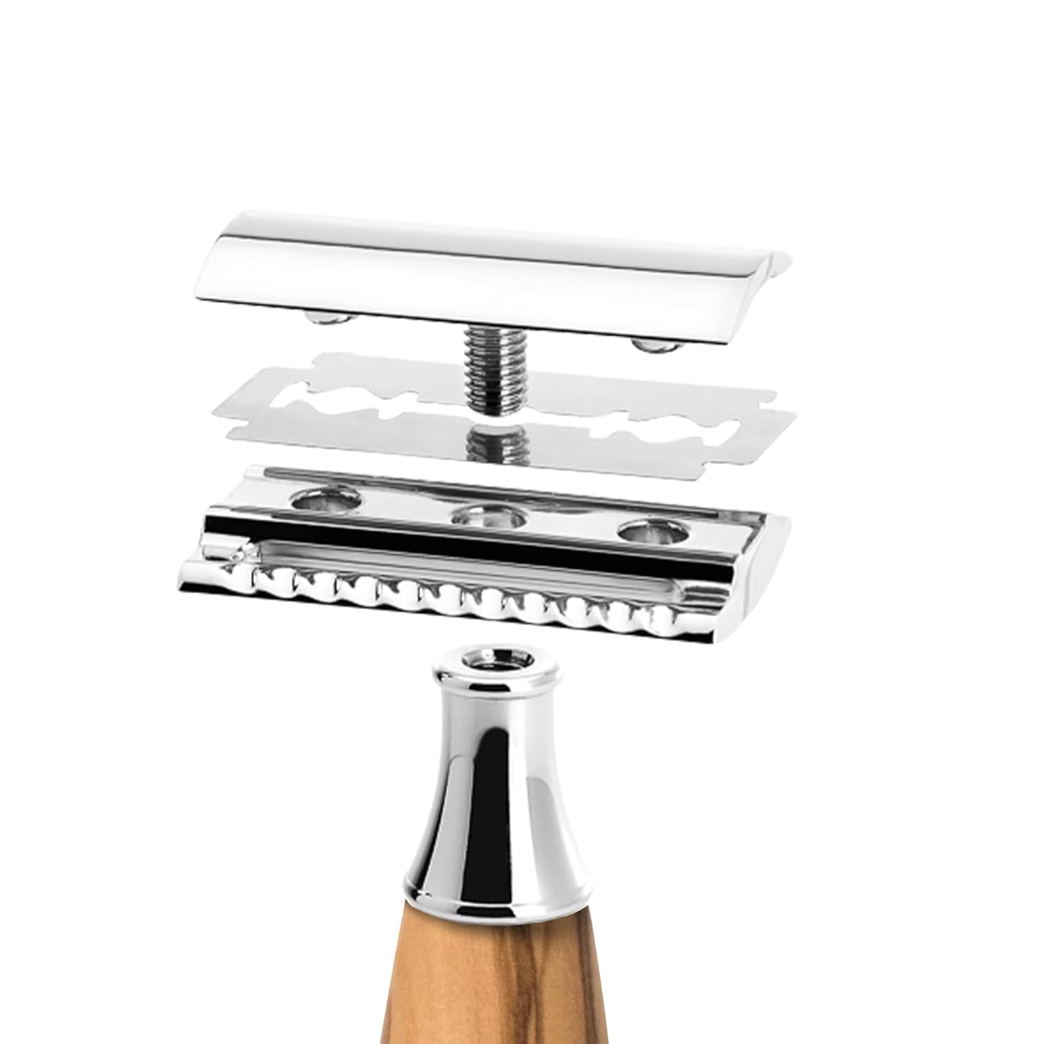 MÜHLE VIVO Olive Wood Closed Comb Safety Razor - Clean Shaving, Modern Design
