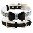 thumbnail image 2 of Didog Bling Crystal Rhinestone Diamante Dog Pet Cat Collar with Cute Bow Tie Warm Suede Fleece Padded Necklace Pink/Black/Red/Rose For Small Large Dogs, 2 of 4