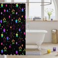 thumbnail image 3 of Manfei Glowing Gradient Stars Shower Curtain 72Wx72L,Sprinkle Print Bathroom Curtain,Black, 3 of 5