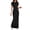 Black, variant on Women'S Solid Color Elegant Slim Fit Short Sleeve Dress Maxi Gown Casual Summer Chic Wear
