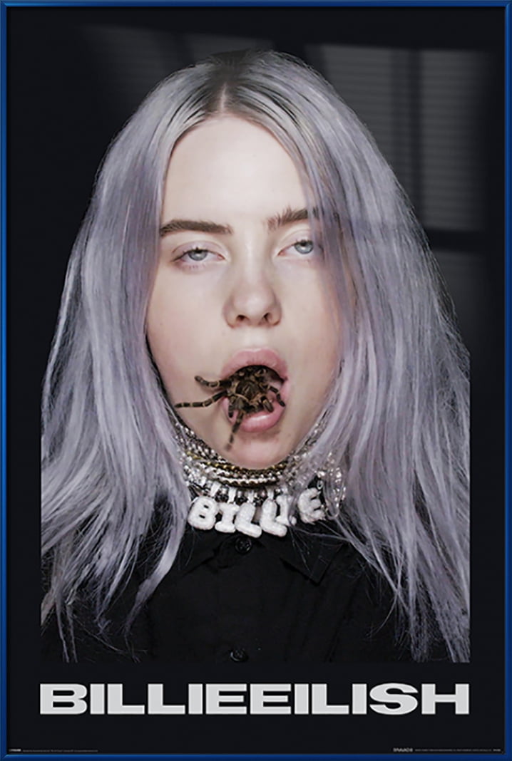 Billie Eilish - Framed Music Poster (Tarantula In Mouth) (Size: 24