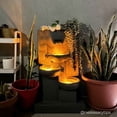 thumbnail image 6 of Teamson Home 3-Tier Cascading Outdoor Water Fountain with Planter & LED Lights, Gray, 6 of 12