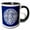 Black/White, variant on 3drose, Willow Pattern in Delft Blue and White, 11oz Two-tone Blue Mug