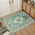 thumbnail image 2 of Wonnitar 3'x5' Rugs for Entryway, Machine Washable Kitchen Area Rug Non Slip Bedroom Rug, Oriental Vintage Soft Kid Pet Friendly Printed Indoor Throw Carpet for Bedside Bathroom Decor, 2 of 8