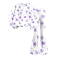 thumbnail image 5 of Grblisyd Girls Outfits Size 10-12 2 Piece Long Sleeve Crew Neck Cute Cartoon Print Sweatshirt Top and Flare Pants Set, 5 of 7