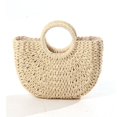 thumbnail image 4 of Zhuge Bolso de hombro tejido para mujer, bolso de mano tejido, bolsos de mano tejidos elegantes para la playa de verano, bolsos de hombro (caqui), 4 of 4