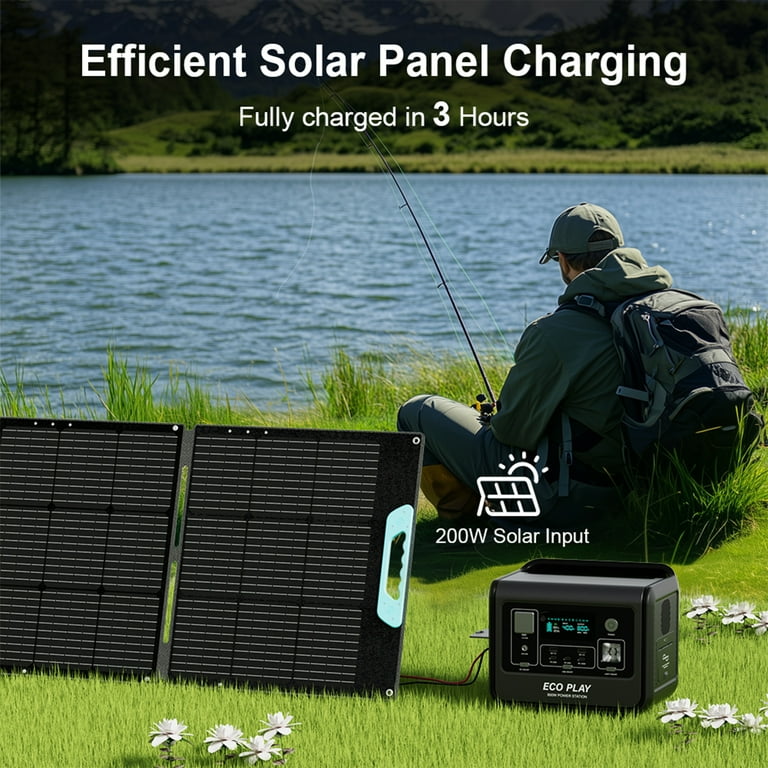 Eco Play 800W AC Portable Power Station EP800, 512Wh LiFePO4