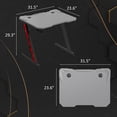 thumbnail image 2 of Gaming Computer Desk with Carbon Fiber Surface, Gaming Table Z Shaped Pc Home Office with Cup Holder & Headphone Hook for Living Room (32 in, Gray), 2 of 5