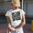 thumbnail image 2 of Be the Reason Someone Believes in the Goodness of God Quote, Groovy Retro Wavy Text Merch Gift, Heather Grey T-Shirt, Large, 2 of 5