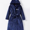 thumbnail image 1 of Boys Flannel Hooded Long Sleeve Bathrobe & Belt, 1 of 6