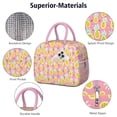 thumbnail image 4 of Lunch Bag Lunch Box for Women Reusable Insulated Lunch Bags,Water-Resistant Tropical Pink and Yellow Pineapples Cooler Lunch Tote Bag, Large Capacity for Work Travel Picnic, 4 of 6