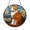 Acrylic 3.5 Inch, variant on Round Tabby Cat Stained Glass Window Suncatcher, Cheerful Orange White Feline Design for Cozy Home Accent