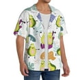 thumbnail image 4 of KLL Orange Green Avocado Print Men's Shirt Short Sleeve Button Down Summer Cuba Beach Shirts- X-Large, 4 of 7