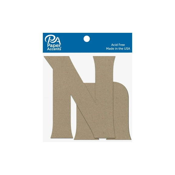 Chipboard Letter 4" Nn 2pc Natural