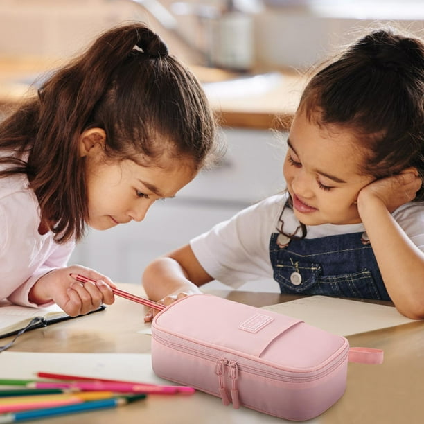 XWSHYW Estuche para Lápices Estuche para Lápices de Doble Capa de Gran Capacidad, Caja de Papelería Portátil para Estudiantes de Secundaria y Niños