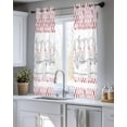 thumbnail image 5 of Red Plaid Farmhouse Sheer Curtains 54 Inch Length 2 Panels Set for Living Room/Bedroom, Watercolor Cute Country Pigs Checkered Kitchen Curtains Grommet Semi-Sheer Curtains Window Treatments 42"x54"x2, 5 of 7