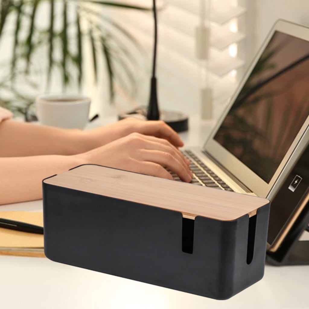 Fiocias Manta Computer Power Strips Hider Cable Management Box Holder Concealer Surge Black