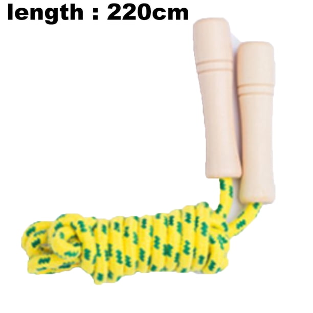 Jump Rope For Kids - Wooden Handle - Adjustable Cotton Braided Fitness  Skipping Rope - yellow - Walmart Business Supplies
