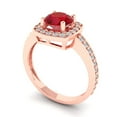 thumbnail image 2 of 1.335 ct Round Cut Simulated Pink Tourmaline Solitaire with Accents Engagement Ring for Women in 18K Rose Gold, 2 of 5