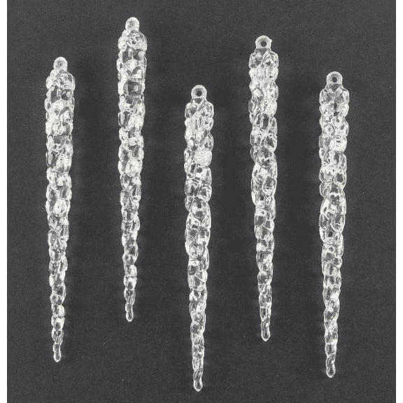 Clear Glass Icicle Christmas Ornament Set Of 24