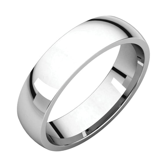 10k White Gold 5mm Polished Light Comfort Fit Band Ring - 4.7 Grams - Size 8.5