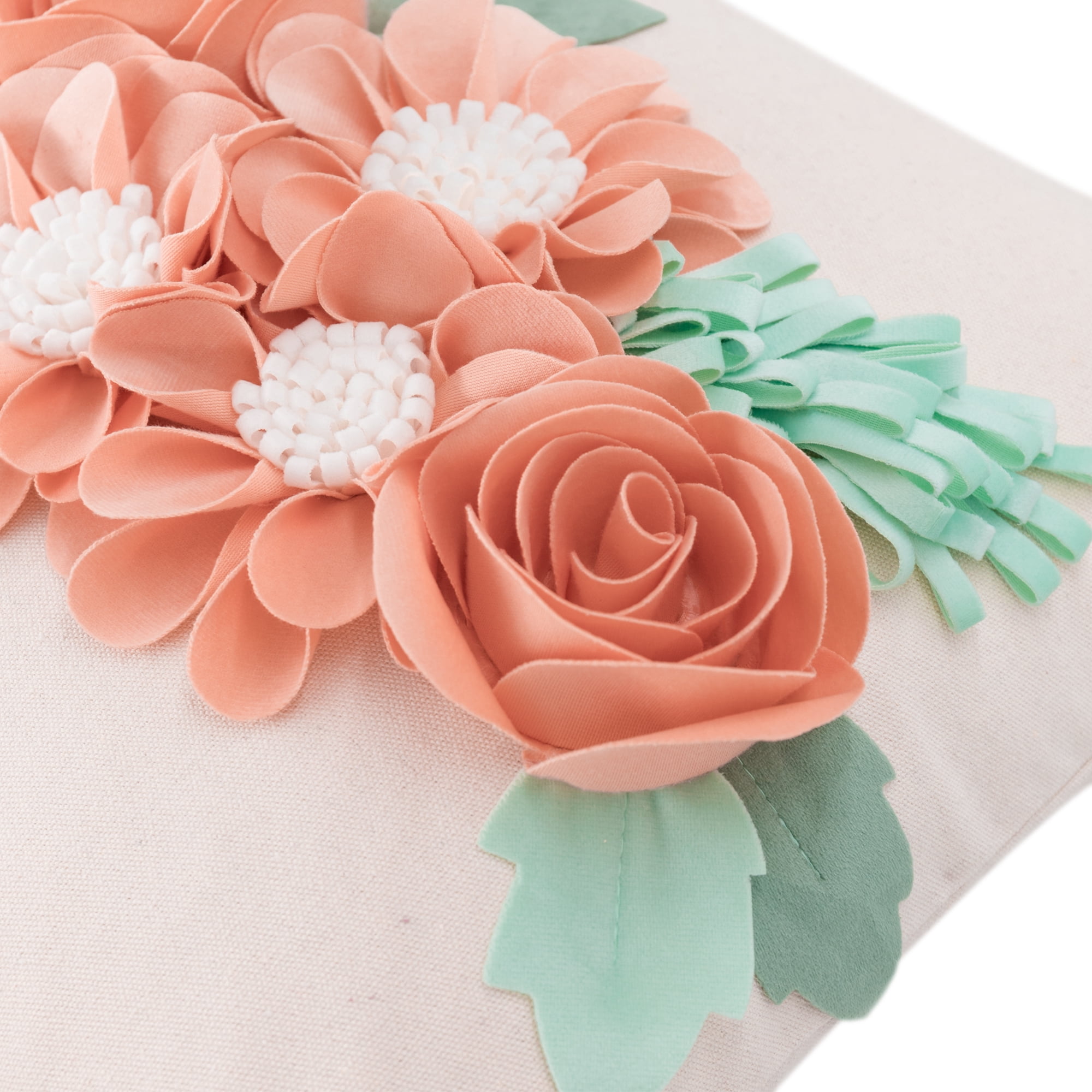 JWH 3D Handmade Extraordinary Decorative Flower Throw Pillow Covers Square 18x18inch Prairie Sunset for Sofa Bedding Decoration