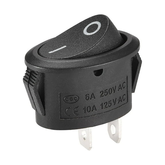 Uxcell AC250V/6A 125V/10A Boat Rocker Switch Toggle Switch for Boat Car Marine Plastic Black 1pcs