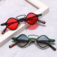 thumbnail image 2 of Gafas de sol cuadradas redondas pequeñas Hippie para hombres y mujeres, Retro Steam Punk, Vintage gradiente, gafas de conducción UV400, 2 of 5