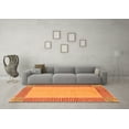 thumbnail image 3 of Ahgly Company Indoor Square Abstract Orange Modern Area Rugs, 3' Square, 3 of 4