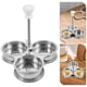 thumbnail image 2 of Hervidor de huevos de acero inoxidable, 3 tazas, vaporizador de huevos, moldes redondos para hacer huevos escalfados, para desayuno, brunch, herramientas de cocina, 2 of 5