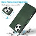 thumbnail image 5 of ShellTech Compatible with iPhone 16 Pro Max Wallet Case, [RFID Blocking] 3 Card Holder Stand with Credit Card Slot PU Leather Magnetic Protective Flip Cover ,Green, 5 of 6