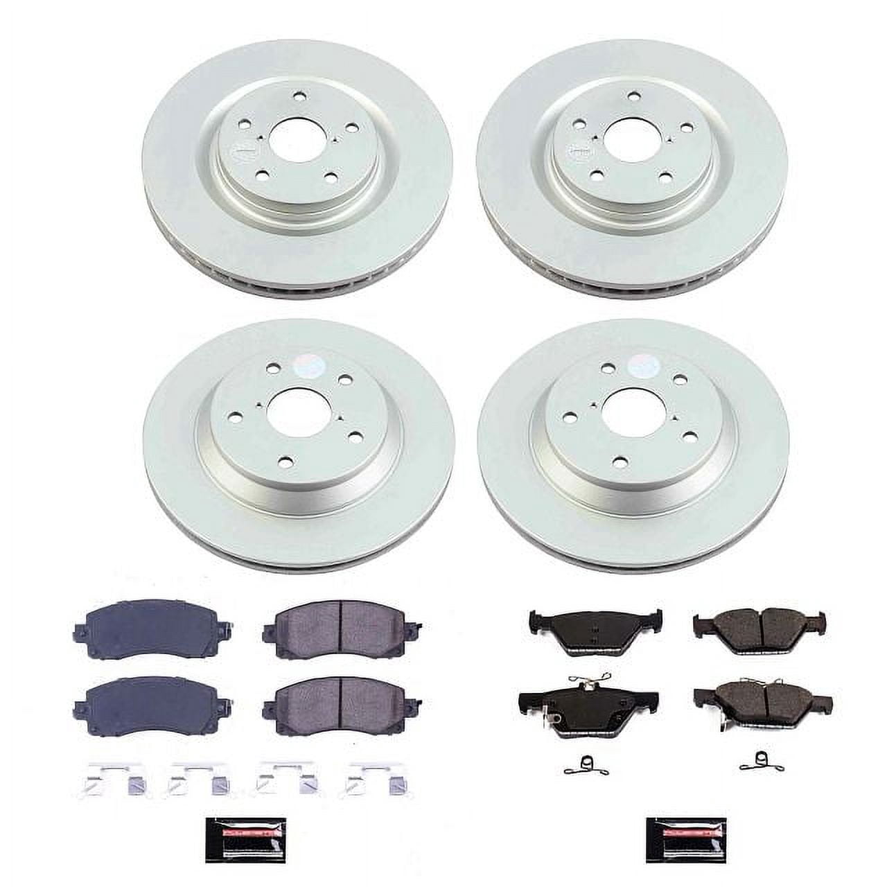 PowerStop Front and Rear Geomet Coated Brake Rotor and Pad Kit Fits: SUBARU Select Models CRK8521